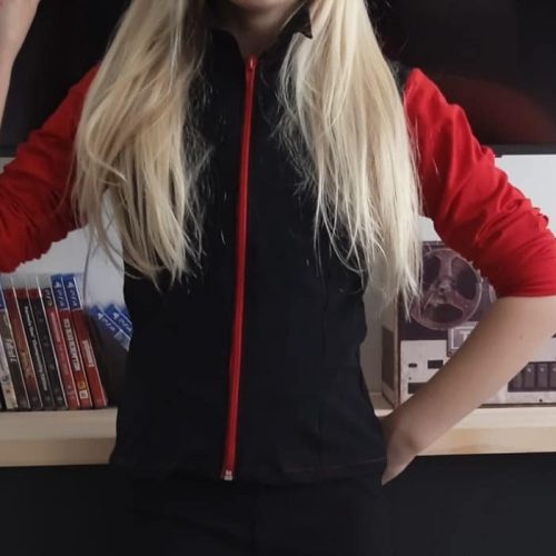 Ühevärviline trikotaaž punane