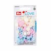 PRYM Muovinepparit LOVE pyöreä pastellinsävyt 12,4 mm