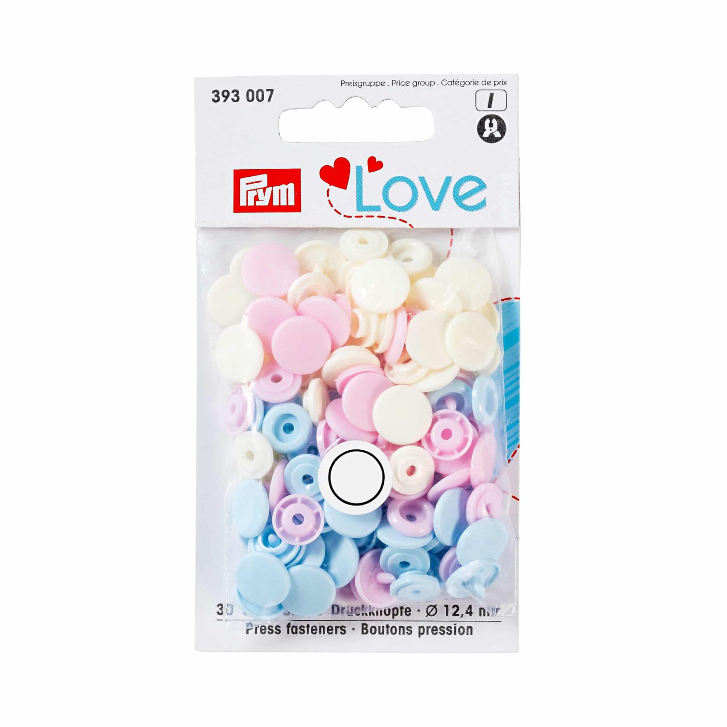 PRYM Plastiktrukid LOVE Ümmargused pastelsed 12,4mm