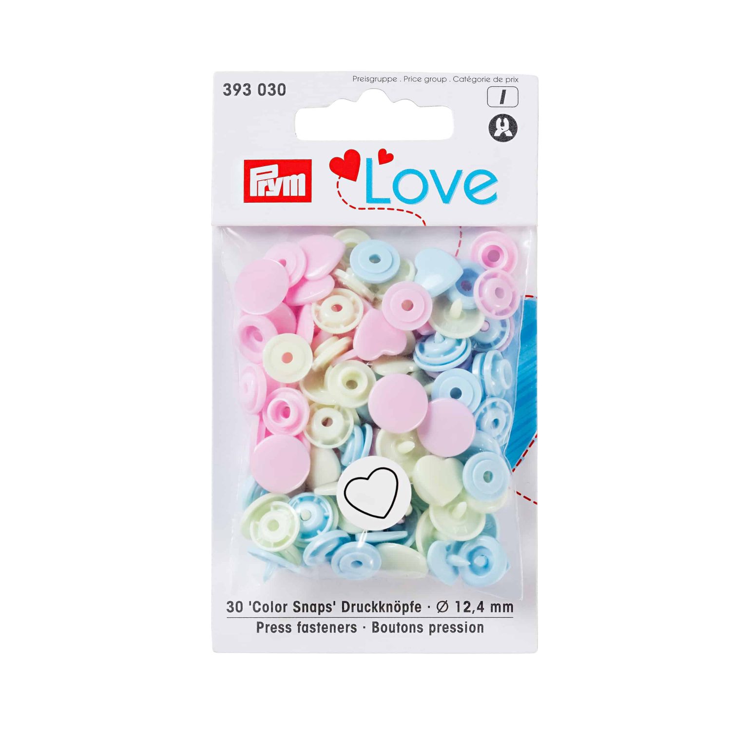 PRYM Plastiktrukid LOVE Südamed pastelsed 12,4mm