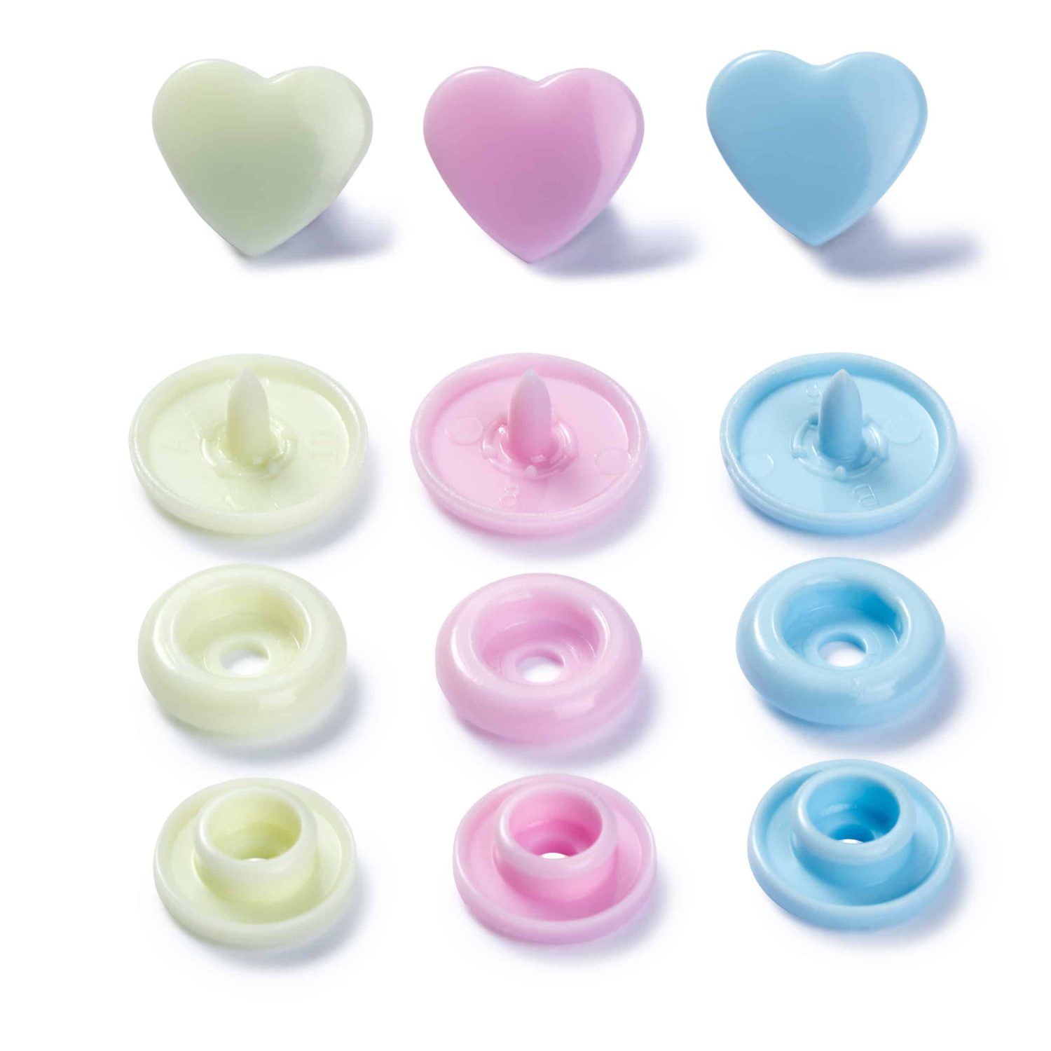 PRYM Plastiktrukid LOVE Südamed pastelsed 12,4mm - Image 2