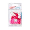PRYM Muovinepparit LOVE Sydämet punainen, vaaleanpunainen ja valkoinen 12,4 mm
