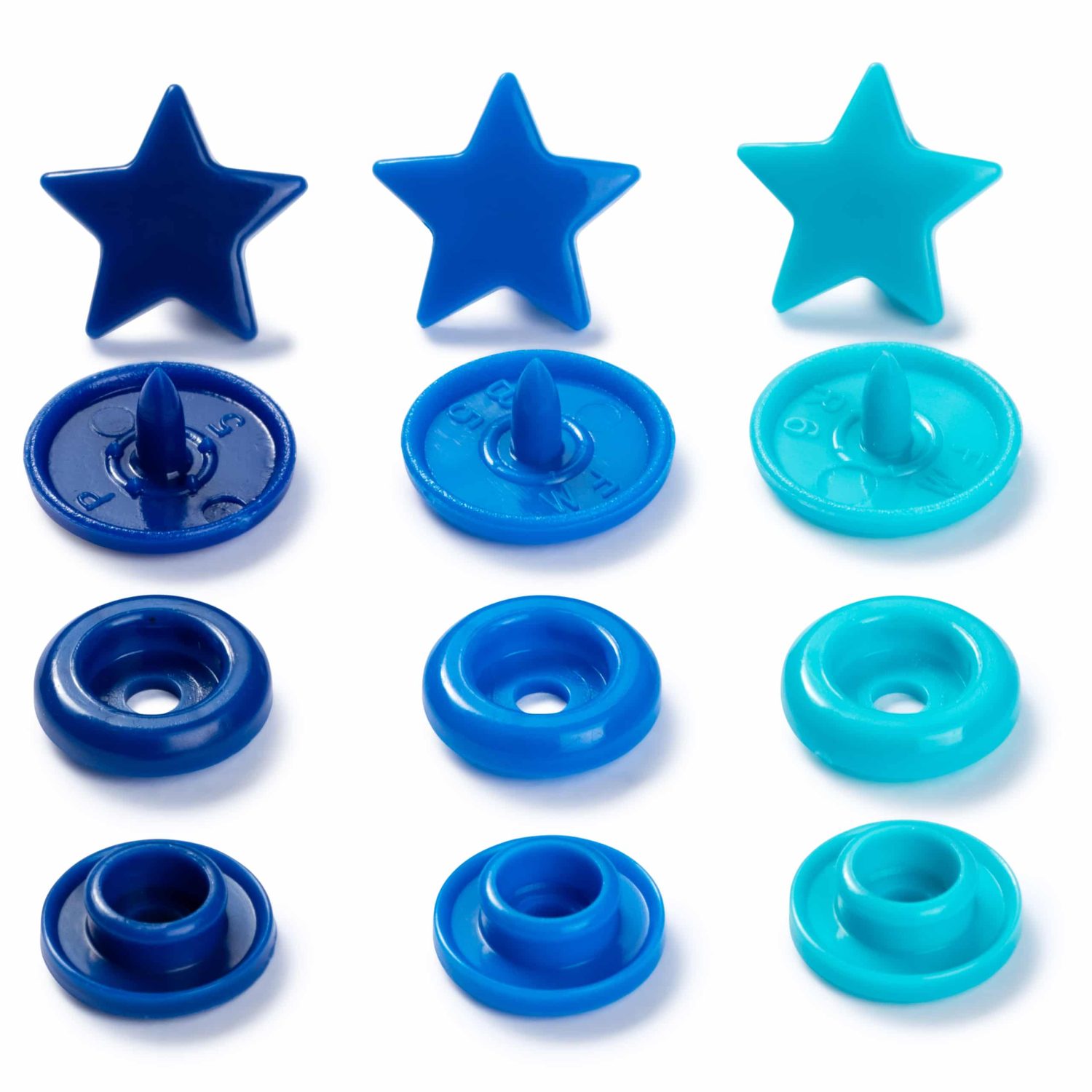 PRYM Plastiktrukid LOVE Tähed sinised 12,4mm - Image 2