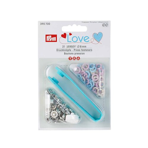 PRYM Rengasnepparit LOVE trikoo pastelli 8 mm