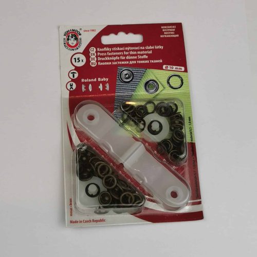 KOH-I-NOOR Rengasnepparit ROLAND BABY 10 mm/15 kpl antique brass
