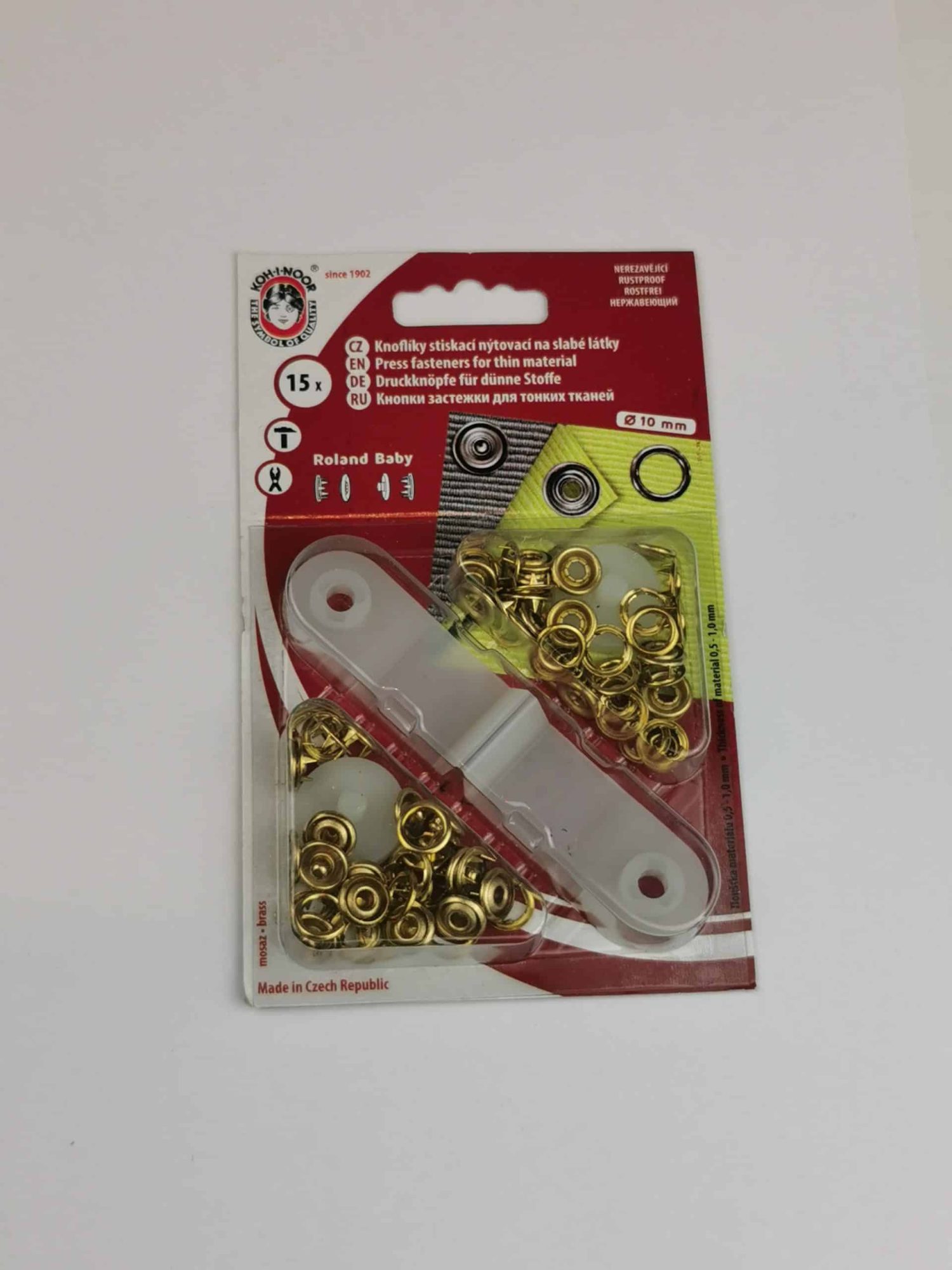 KOH-I-NOOR Rõngastrukid ROLAND BABY 10mm/15tk kuldne