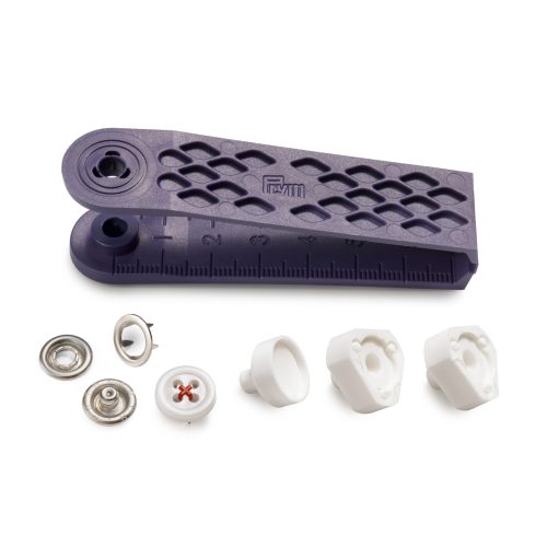PRYM Rõngastrukid Jersey 12mm nööp valge/punane