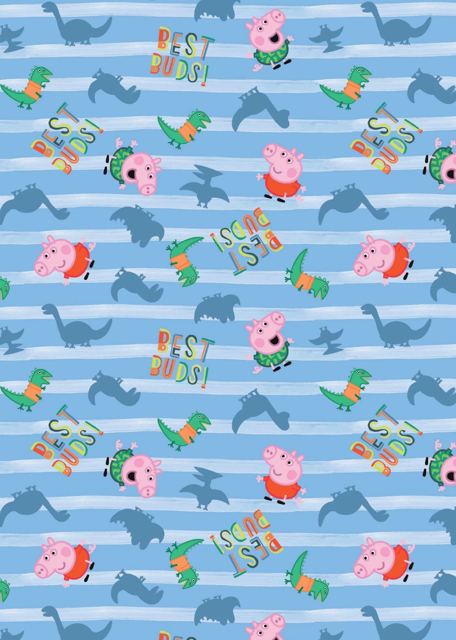 Trikoo Peppa Pig -hahmot sininen raidallinen (lisensoitu) digipainettu