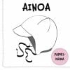 Paperikaava Lippahattu nauhoilla AINOA 38–54, suomenkielinen ohje