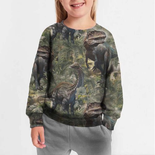 Trikotaaž Dinosaurused džunglis digital print