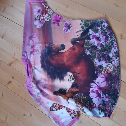 Trikotaaž Pusa Hobune, lilled ja liblikad 98, 110, 122 suurus digital print