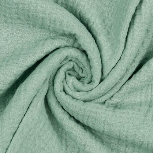 Musliini (double gauze) haaleanvihreä GOTS