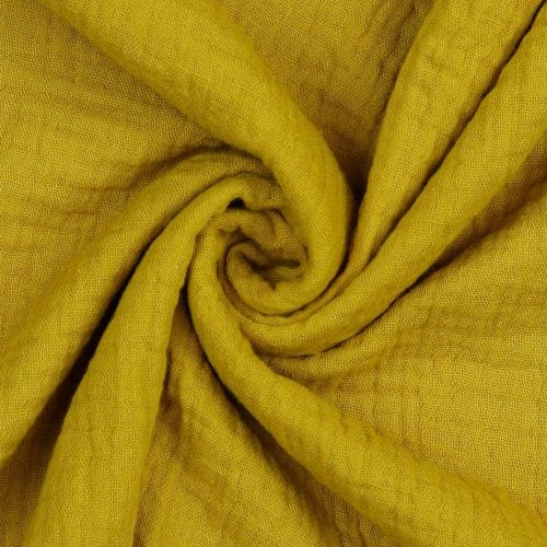 Musliini (double gauze) okrankeltainen GOTS