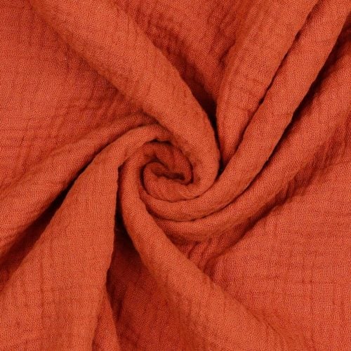 Musliini (double gauze) terrakotanpunainen GOTS