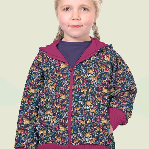 Softshell Hirved ja värvilised lilled digital print