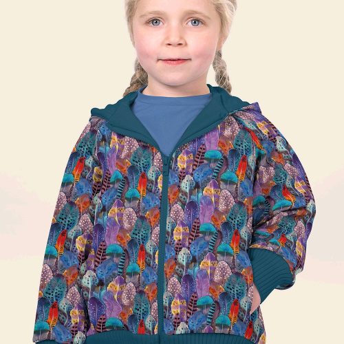 Softshell Värvilised suled digital print
