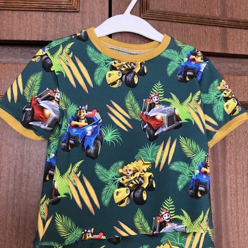 Trikotaaž Paw Patrol kutsud ja masinad džunglis digital print (litsentseeritud)