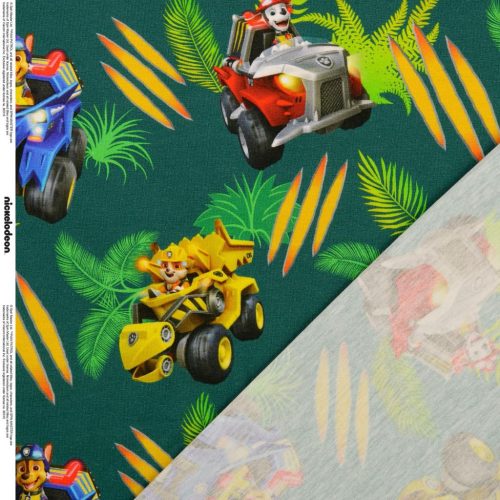 Trikotaaž Paw Patrol kutsud ja masinad džunglis digital print (litsentseeritud)