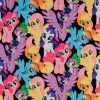 Trikoo My Little Pony mustalla taustalla digipainettu (lisensoitu)