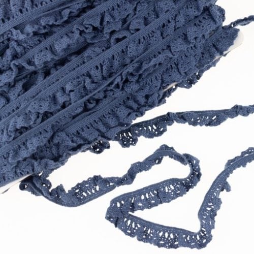Joustava puuvillapitsi tumma denimsininen 19 mm