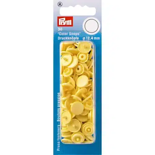 PRYM muovinepparit banaaninkeltainen 12,4 mm 30 kpl