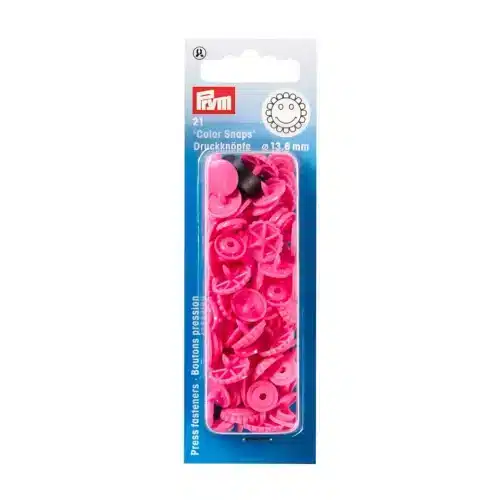 PRYM muovinepparit kukkaset tummanroosat 13,6 mm 21 kpl