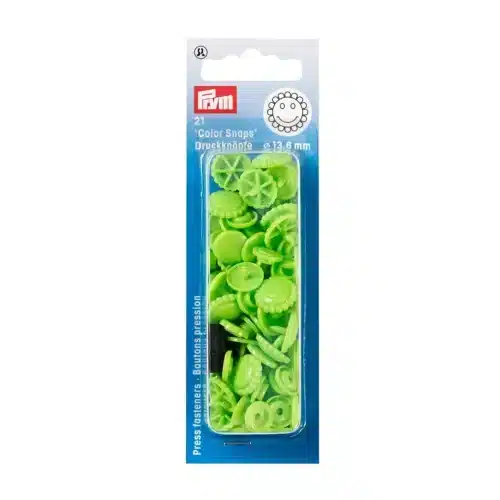 PRYM muovinepparit kukkaset omenanvihreät 13,6 mm 21 kpl