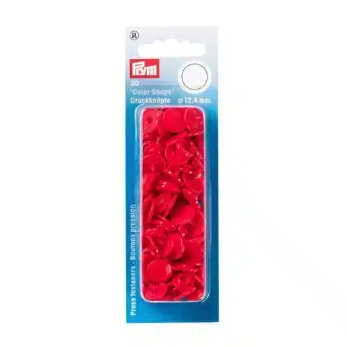 PRYM muovinepparit punainen 12,4 mm 30 kpl