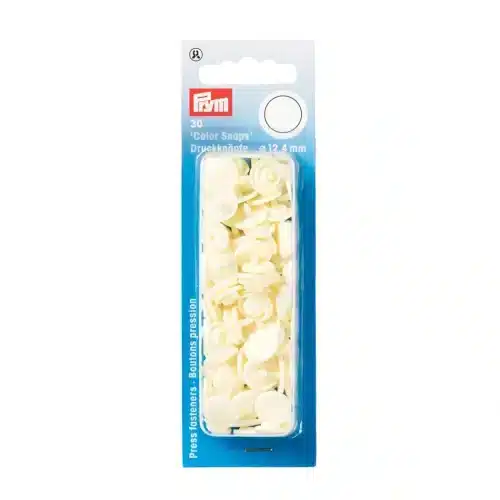 PRYM muovinepparit kermanvalkoinen 12,4 mm 30 kpl