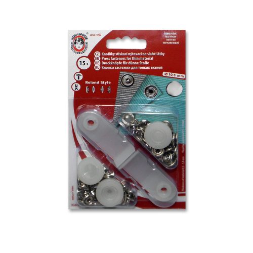 Nepparit ROLAND STYLE hopea/nikkeli 10,5 mm 15 kpl