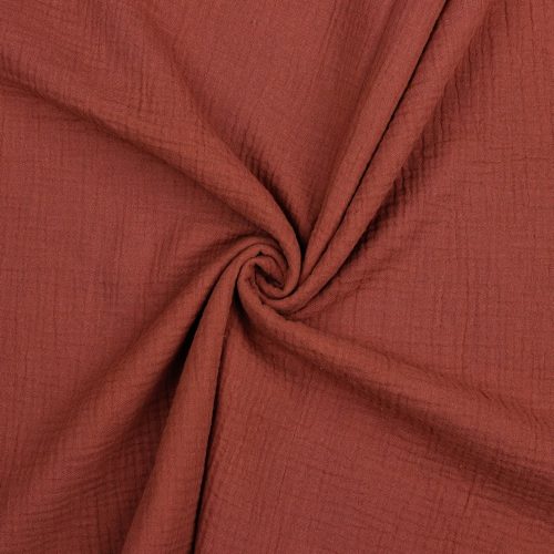 Musliini (double gauze) haaleanpunainen (rouge) GOTS