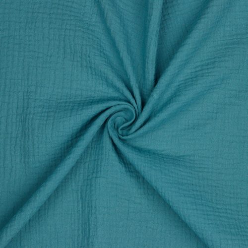 Musliini (double gauze) haaleansininen tumma GOTS