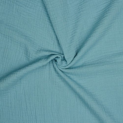 Musliini (double gauze) haaleansininen vaalea GOTS