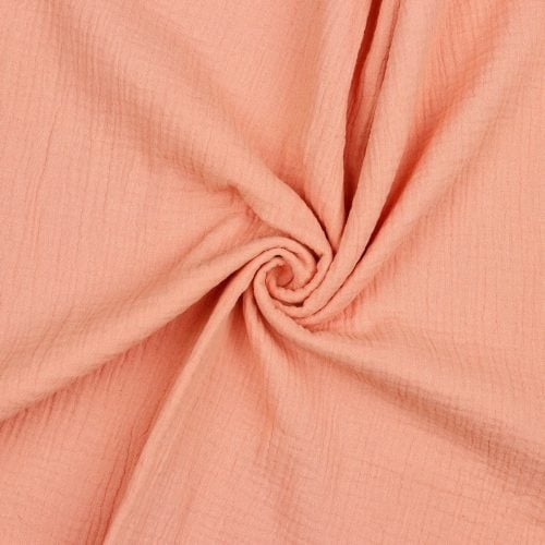 Musliini (double gauze) lohenpunainen GOTS
