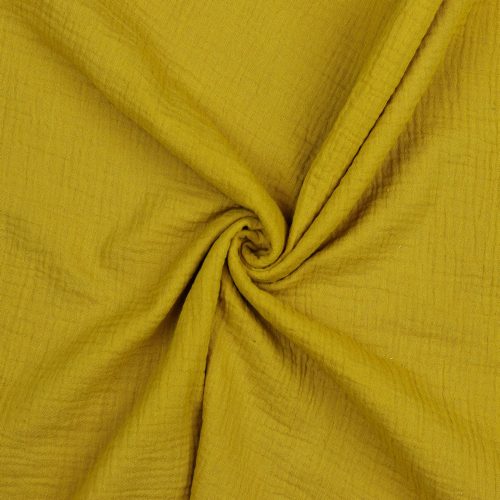 Musliini (double gauze) okrankeltainen GOTS