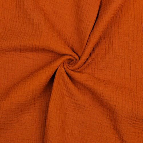 Musliini (double gauze) ruosteenruskea GOTS