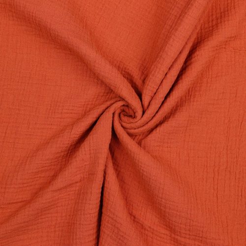 Musliini (double gauze) terrakotanpunainen GOTS