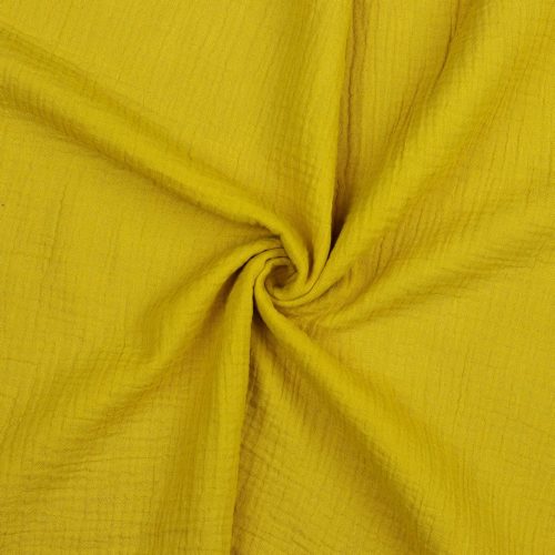 Musliini (double gauze) tummankeltainen GOTS