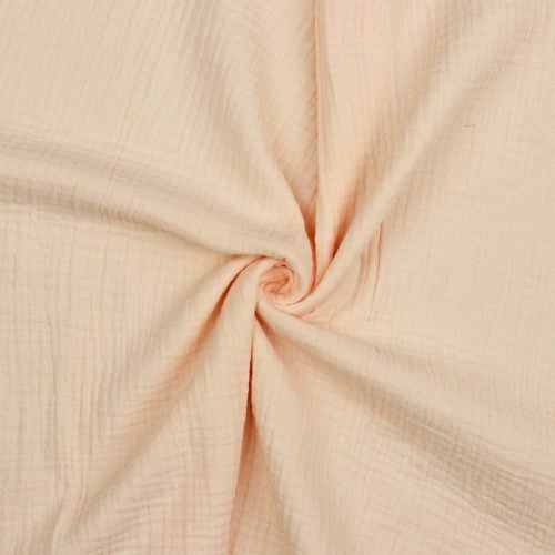 Musliini (double gauze) vaalea lohenpunainen GOTS