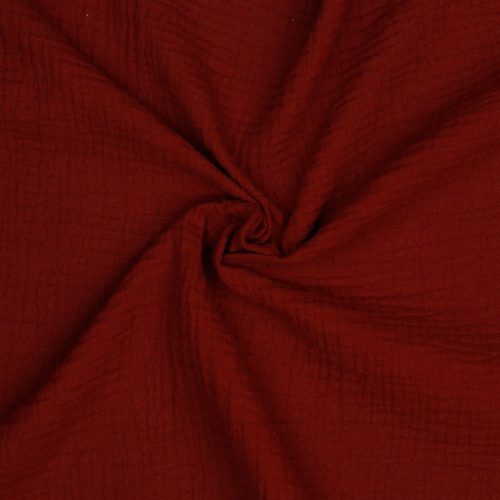 Musliini (double gauze) viininpunainen GOTS