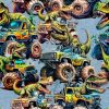 Trikoo hirviöautot ja dinosaurukset digipainettu