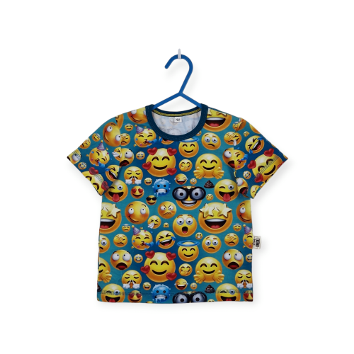 Trikoo emoji petrooli GOTS digipainettu