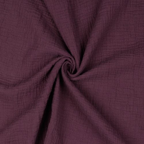 Musliini (double gauze) aubergine GOTS