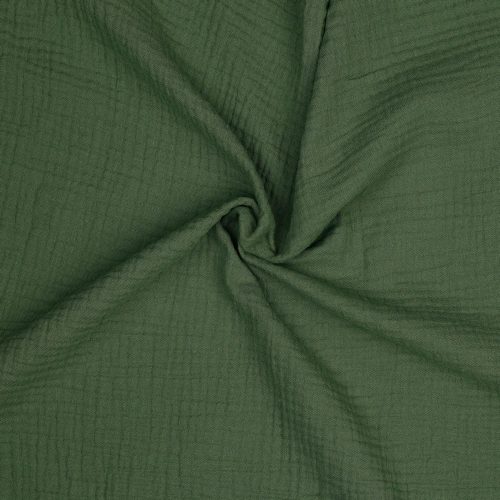 Musliini (double gauze) kurkun vihreä GOTS