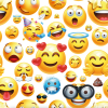 Trikoo emoji valkoisella taustalla GOTS digipainettu