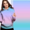 Collegekangas ombre vaaleanpunainen violetti digipainettu