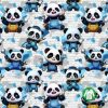 Trikotaaž armas panda ehitaja GOTS digital print