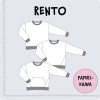 Paperikaava oversize lasten pusero RENTO 92-164, suomenkielinen ohje