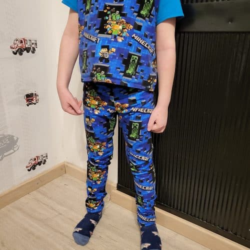 Trikotaaž Minecraft sinine digital print, VIIMASED TÜKID 0,40M JA 0,60M