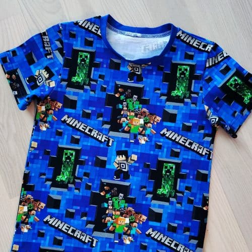 Trikotaaž Minecraft sinine digital print, VIIMASED TÜKID 0,40M JA 0,60M